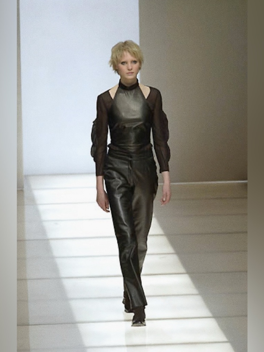 RARE EMPORIO ARMANI FW2000 Runway Archive Black Silk Y2K Blouse